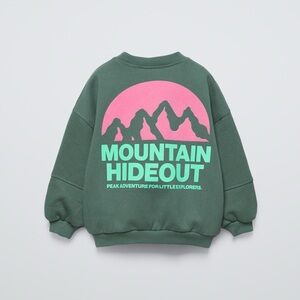 Zara Mountain Hideout Graphic Crewneck Sweatshirt